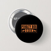 Strafbank Königin Lustig Eishockey (3) Button (Vorne & Hinten)