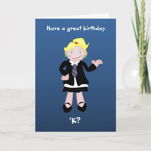 Straffälliges Puppen-Schulmädchen Karte (Vorderseite)