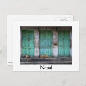 Straffe Hunde an den grünen Türen weiße Postkarte (Vorne/Hinten)