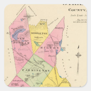 Strafford County, NH Quadratischer Aufkleber