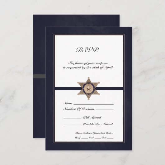 Strafverfolgung RSVP Karte (Vorne/Hinten)