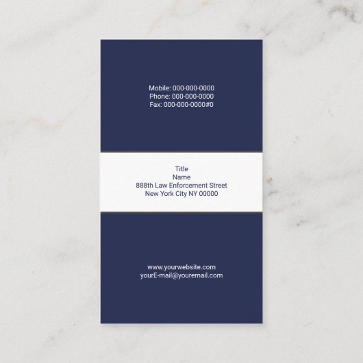 Strafverfolgung Visitenkarte (Rückseite)