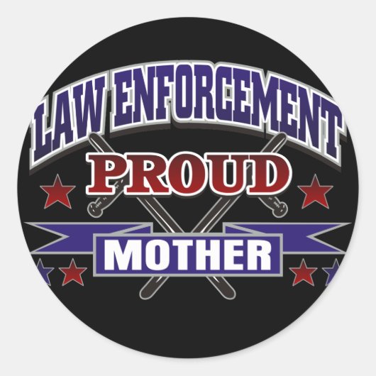 Strafverfolgungsbehörde Proud Mother Runder Aufkleber (Vorderseite)