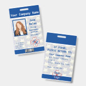 Strafverfolgungsstern, Blau, Weißes Foto, Strichco Ausweis (Vorder- & Rückseite)