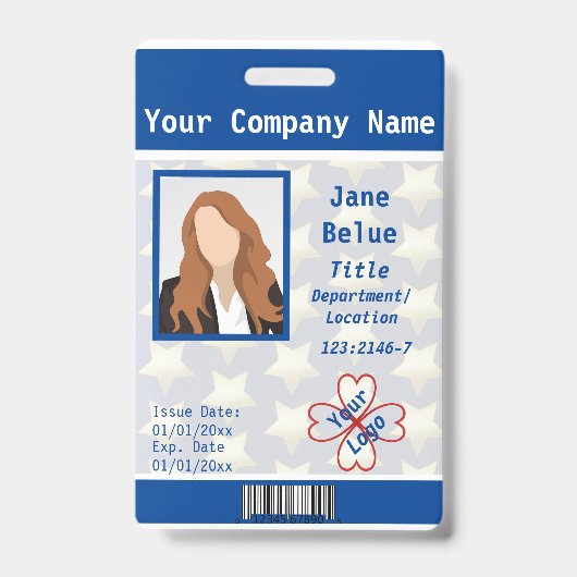 Strafverfolgungsstern, Blau, Weißes Foto, Strichco Ausweis (Vorderseite)