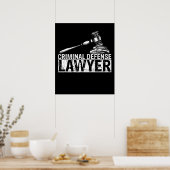 Strafverteidigungsrichter Gavel Job Zitat Poster (Küche)