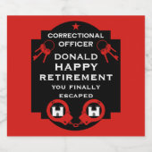 Strafvollzugsbeamtenruhestand Alkoholflaschenetikett (Einzelnes Label)