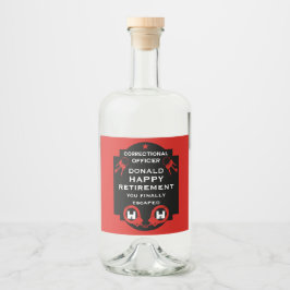 Strafvollzugsbeamtenruhestand Alkoholflaschenetikett