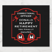 Strafvollzugsbeamtenruhestand Schaumweinetikett (Einzelnes Label)