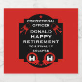 Strafvollzugsbeamtenruhestand Schaumweinetikett (Einzelnes Label)