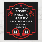 Strafvollzugsbeamtenruhestand Weinetikett (Einzelnes Label)