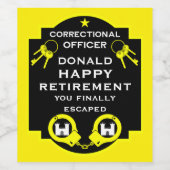 Strafvollzugsbeamtenruhestand Weinetikett (Einzelnes Label)