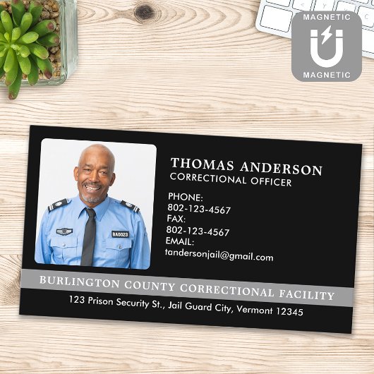 Strafvollzugsbeamter für Foto Gefängnissicherheit Magnetische Visitenkarte