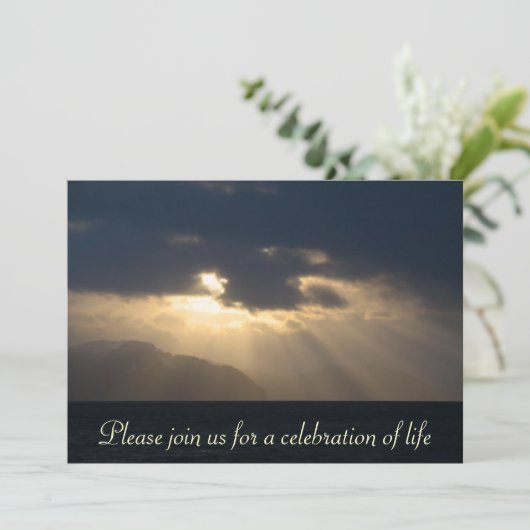 Strahl der Licht-Gedenkveranstaltung-Mitteilung Einladung (Stehend Vorderseite)