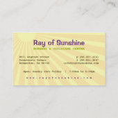 Strahl des Sonnenschein-Kinderzimmers/der Visitenkarte (Rückseite)