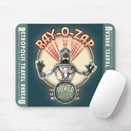 Strahl-O-Zap Retro Roboter-Mausunterlage Mousepad (Mit Mouse)