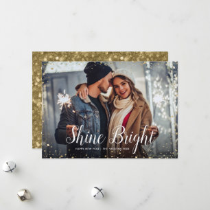 Strahle hell Glitz Faux Glitter Foto-Overlay Feiertagskarte