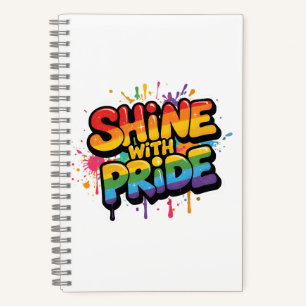 Strahle mit Stolz – Farbige LGBTQ+ Regenbogenbotsc Notizblock