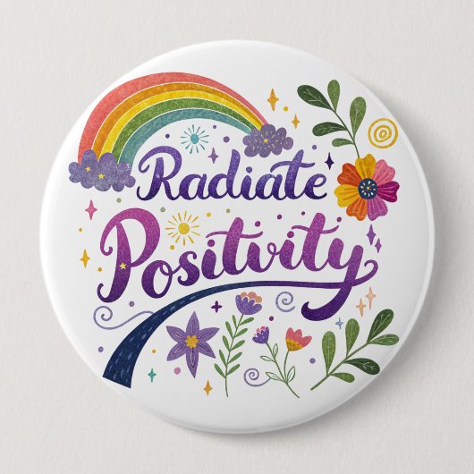 "Strahle Positivität aus"-Knopf Button (Vorderseite)