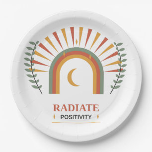 Strahle Positivität Boho Himmels-Sonne Mond Botani Pappteller