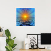 Strahlen-687316 DIGITAL SUNRISE OCEAN RIPPLES BACK Poster (Heimbüro)