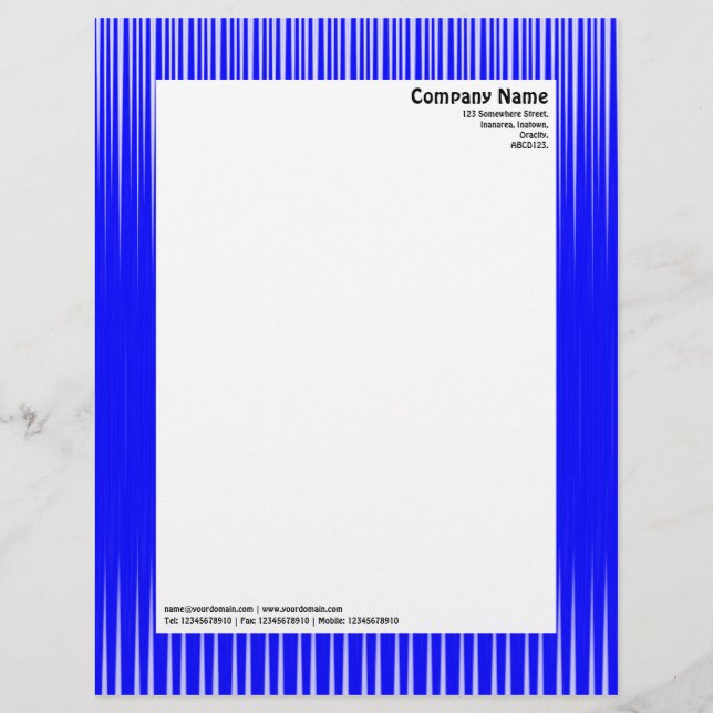 Strahlen - Blau und Weiß Briefkopf (Vorderseite)
