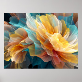 Strahlen der Blüten ätherischer Blüten im Licht Poster