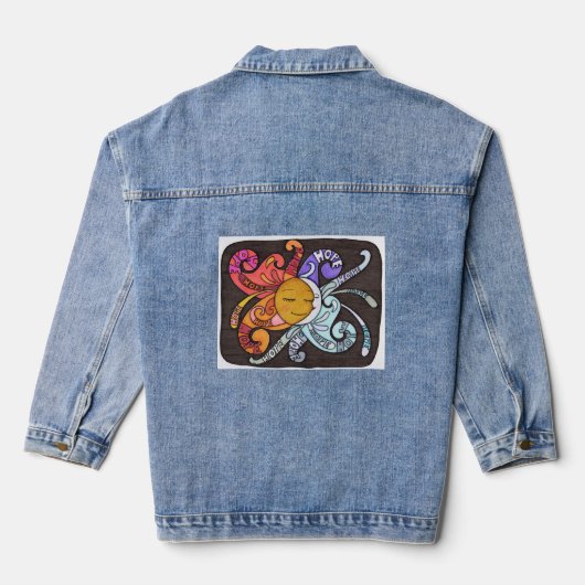 Strahlen der Hoffnung Denim Jeansjacke (Rückseite)