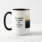 Strahlen des Gebirgssonnenuntergangs Tasse (Links)