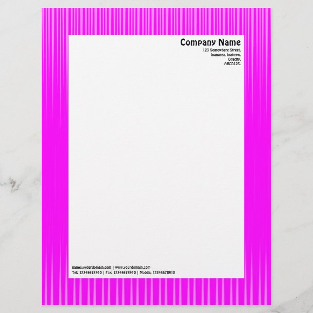 Strahlen - Magenta und Weiß Briefkopf (Vorderseite)