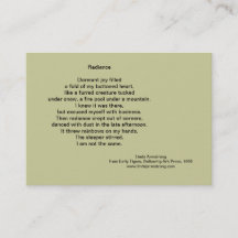 Strahlen-Poesie-Trading Card