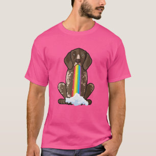 Strahlen Sie positive Regenbogen-Hund Deutsch Kurz T-Shirt