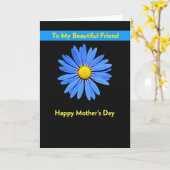 Strahlend Blaue Muttertags-Karte Karte (Gelbe Blume)