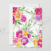 strahlend | Elegant farbenfrohe Blumen | 80. Gebur Einladung (Rückseite)