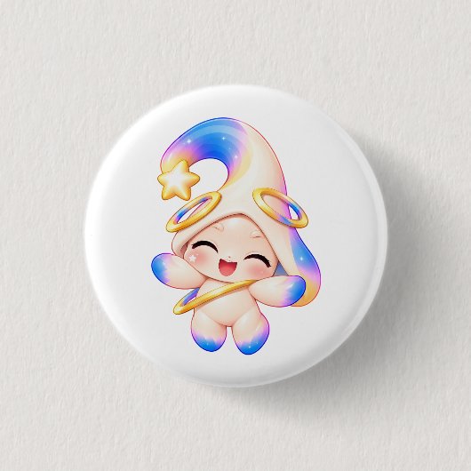 Strahlend Fröhlicher Pastell-Button - Glücklicher Button (Vorderseite)