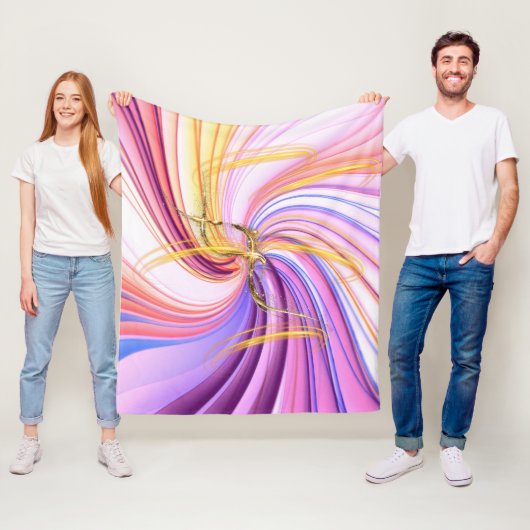 Strahlend Goldene Wirbel-Fliesblanke – Abstrakter Fleecedecke (Beispiel)