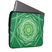 Strahlend grünes Spirograph-Mandala Laptopschutzhülle (Vorne Rechts)