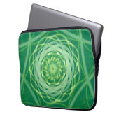 Strahlend grünes Spirograph-Mandala Laptopschutzhülle (Vorderseite Links)