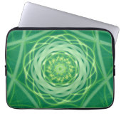 Strahlend grünes Spirograph-Mandala Laptopschutzhülle (Vorderseite)