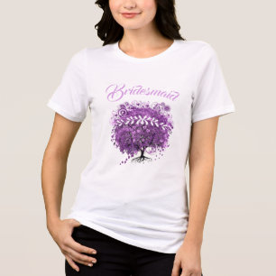 Strahlend Lila Herzblatt-Baum-Hochzeit Tri-Blend Shirt