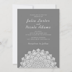 Strahlend Luftiger Halbmond-Mandala-Hochzeit Einladung