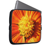Strahlend orangefarbene Blumen-Laptoptasche, botan Laptopschutzhülle (Vorne Rechts)