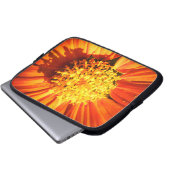 Strahlend orangefarbene Blumen-Laptoptasche, botan Laptopschutzhülle (Vorne Knopf)