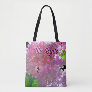 Strahlend rosa Hortensien, rosa Blumen Braut Tasche