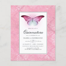 Strahlend rosa Schmetterling Quinceañera