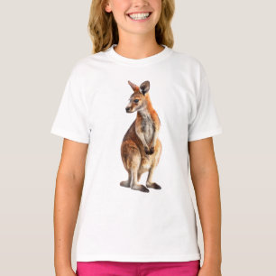 Strahlend roter Känguru - Leuchtende Wildlife-Kuns T-Shirt