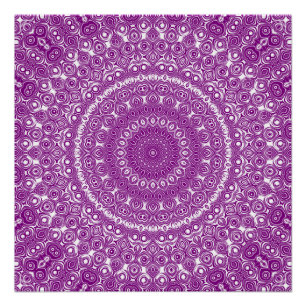 Strahlend Violette Geometrische Blüte Poster