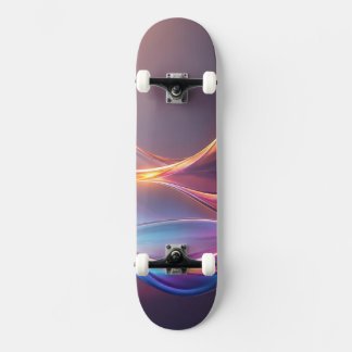 Strahlende abstrakte Wellen mit Farbverlauf Skateboard