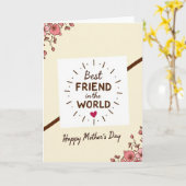 Strahlende beste Freundin Mutter Karte (Gelbe Blume)