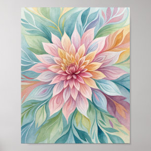 Strahlende Blüte: Eine transluzente botanische Sym Poster